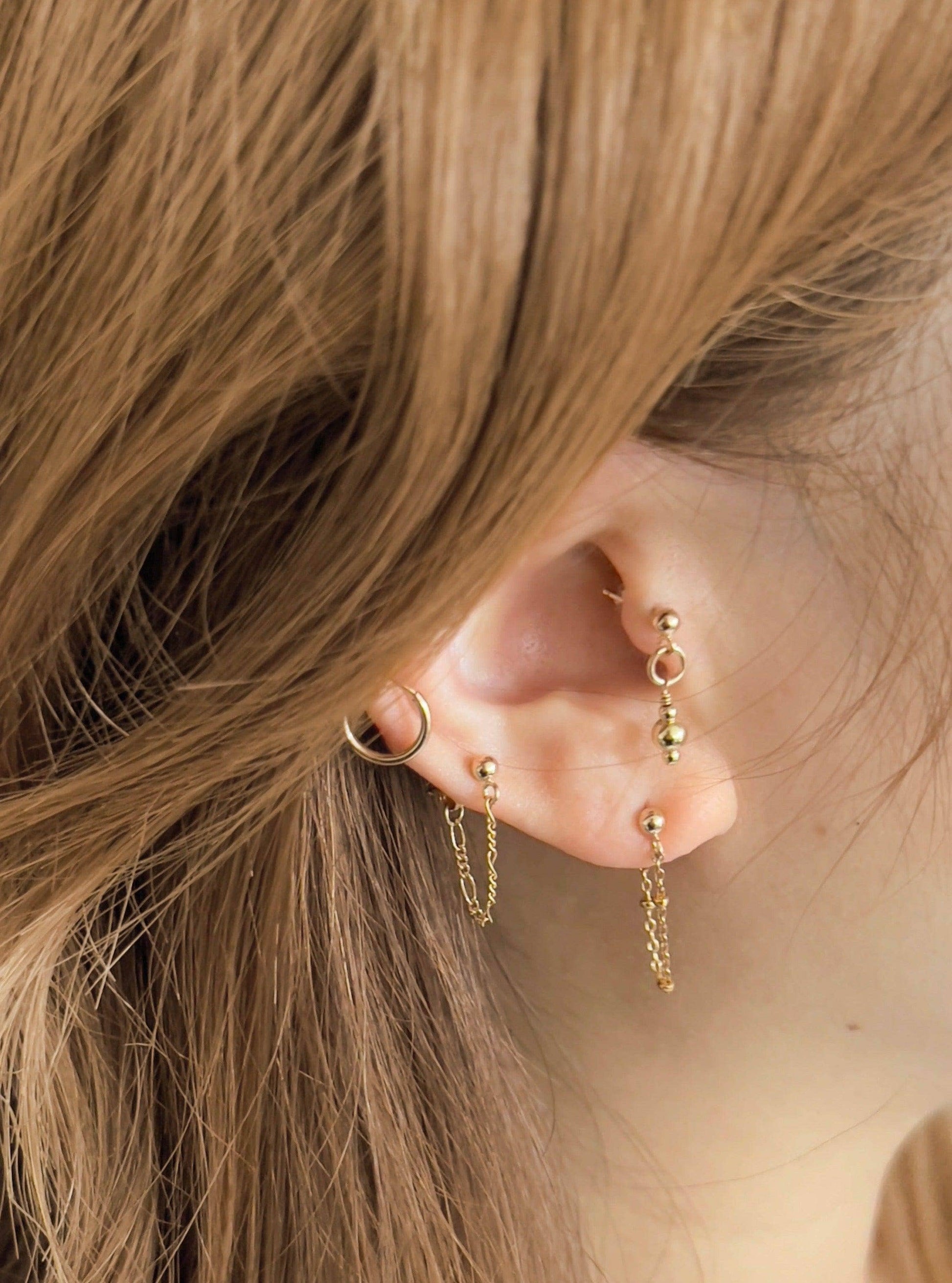 Audrey Chained Ball Stud Earrings