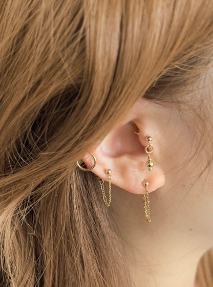 Audrey Chained Ball Stud Earrings