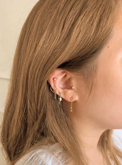 Lillian Pearl Chain Stud