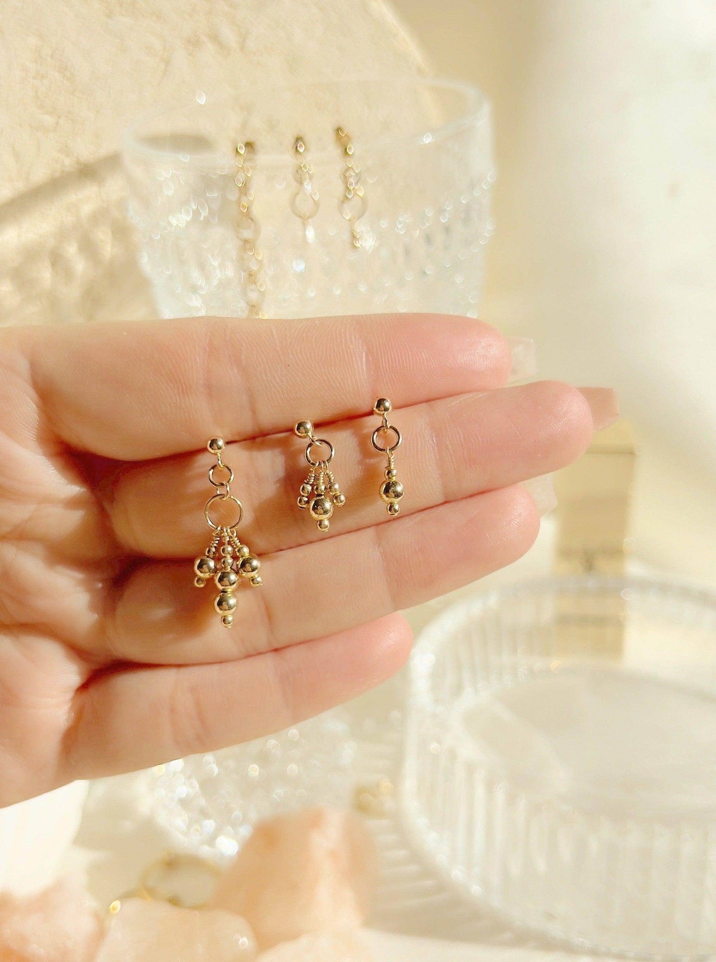 Fabia Triple Stud Earrings