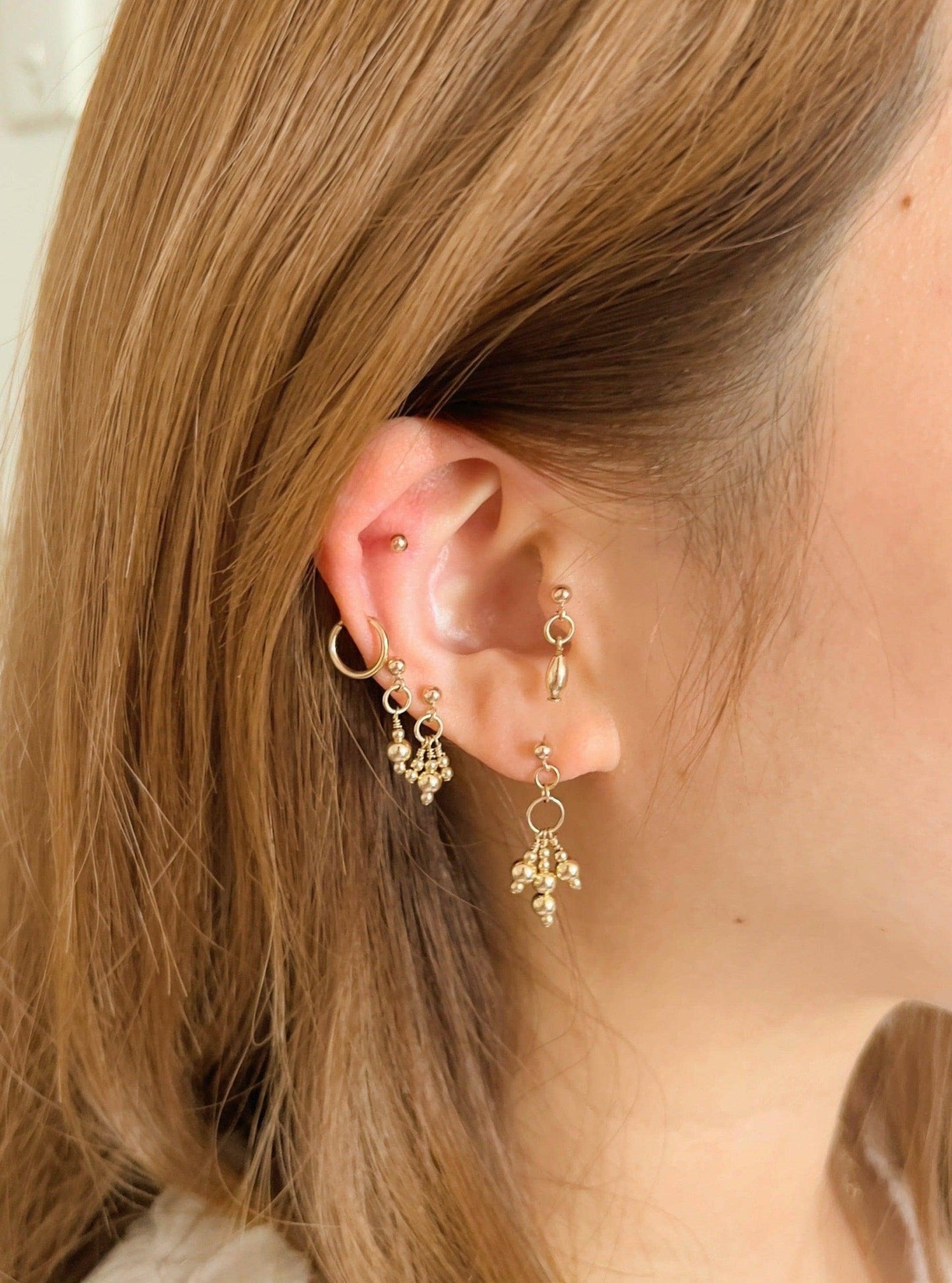 Fabia Triple Stud Earrings
