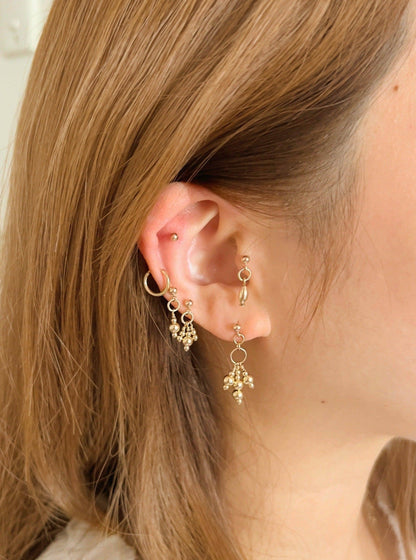 Fabia Triple Stud Earrings