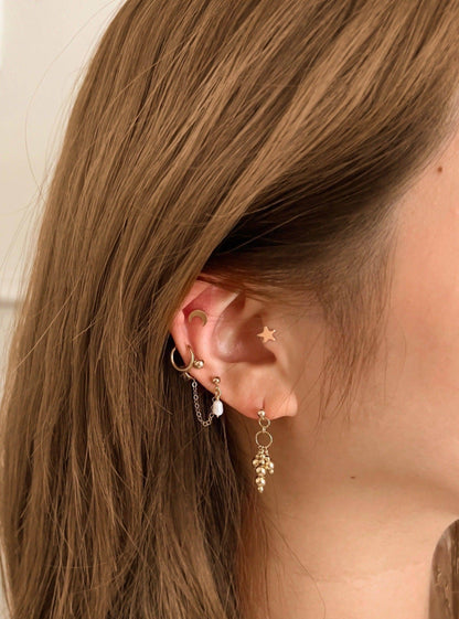 Fabia Triple Stud Earrings