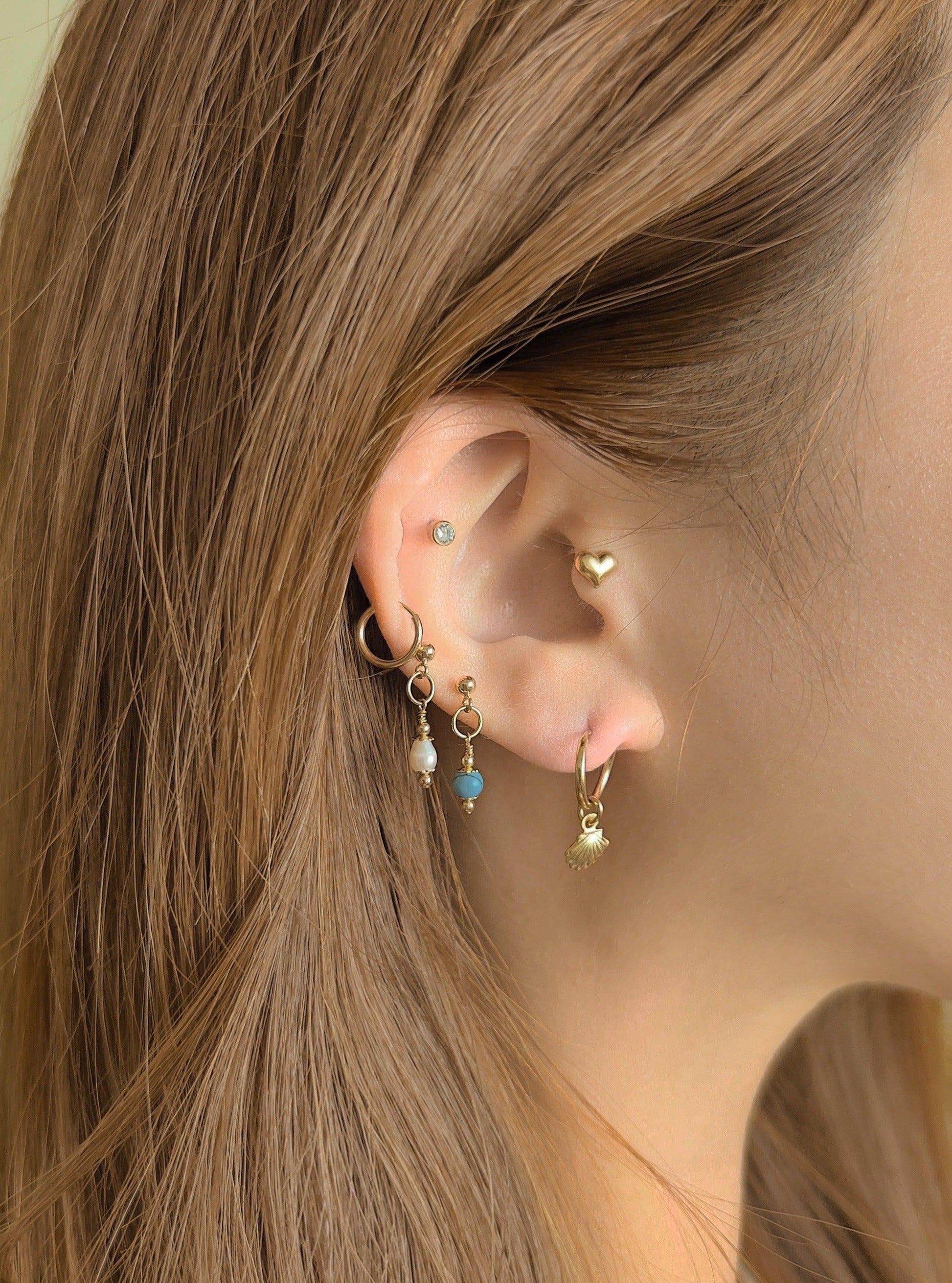 Ariel Mini Shell Hoop Earrings