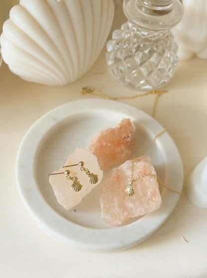 Ariel Mini Shell Ball Stud Earrings