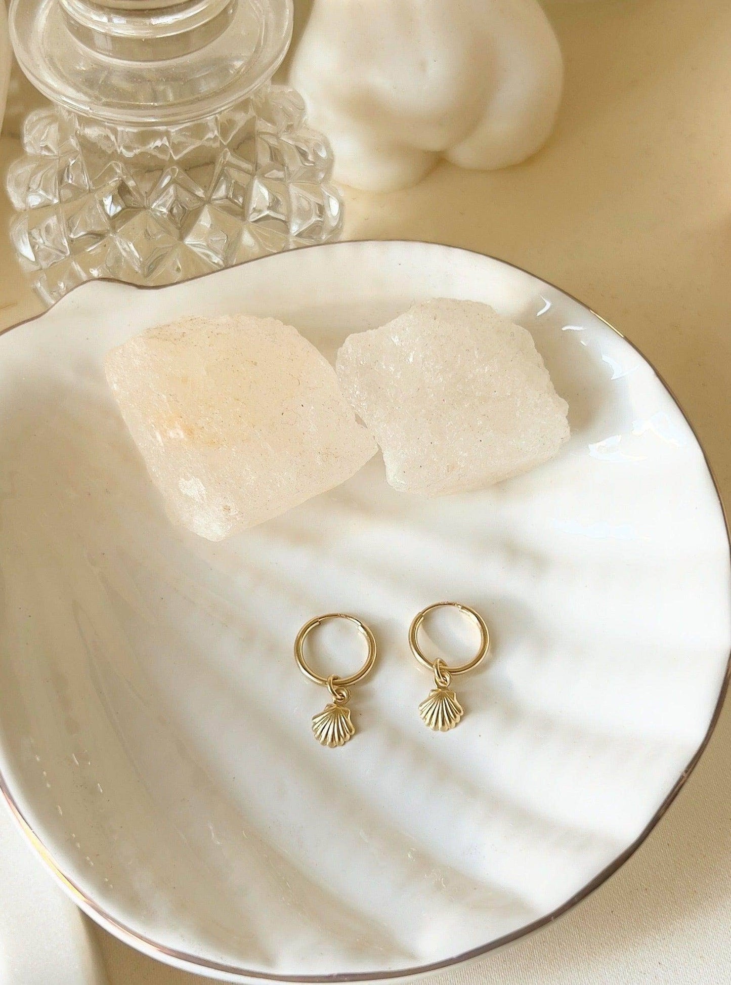 Ariel Mini Shell Hoop Earrings