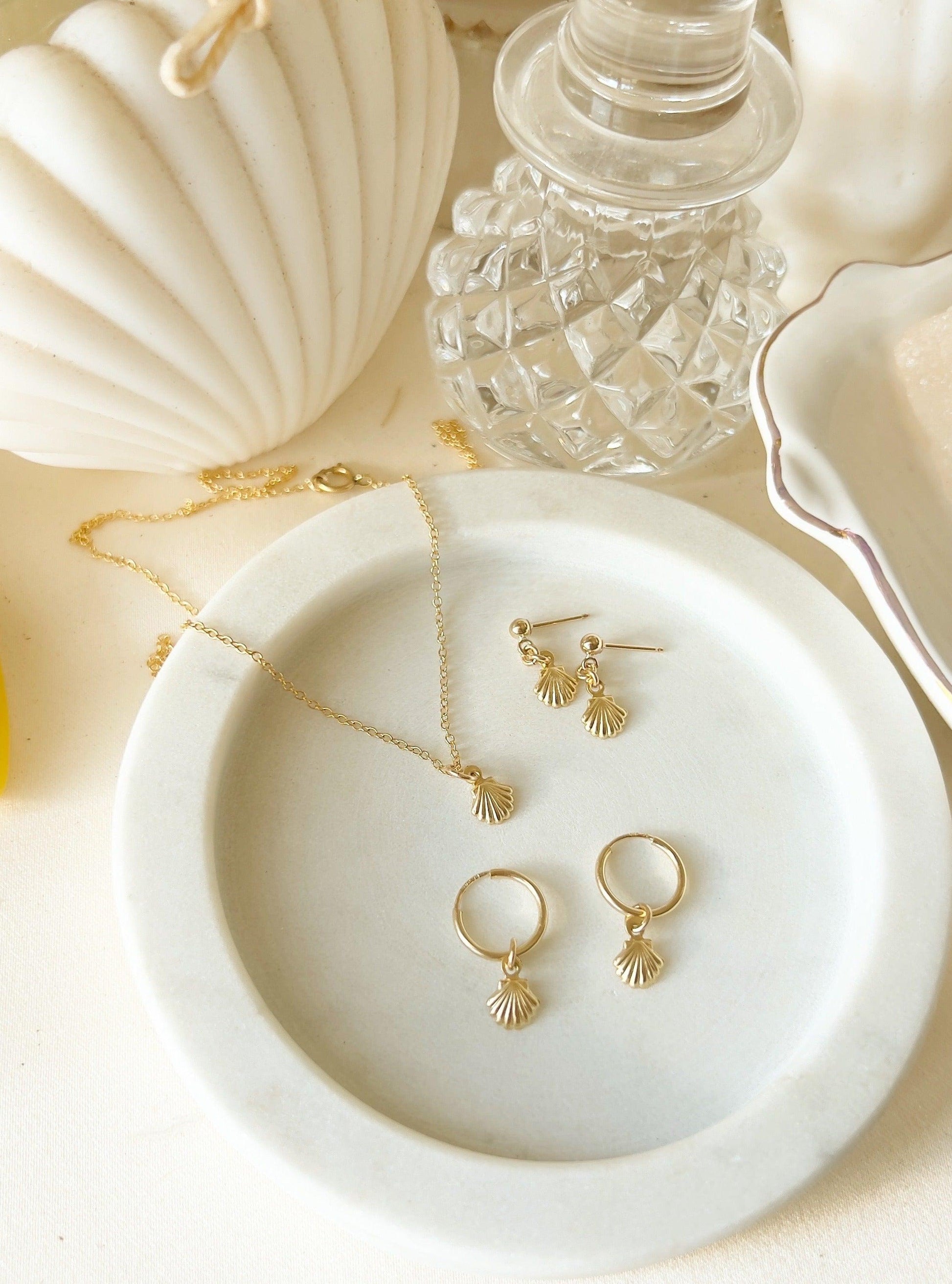 Ariel Mini Shell Hoop Earrings