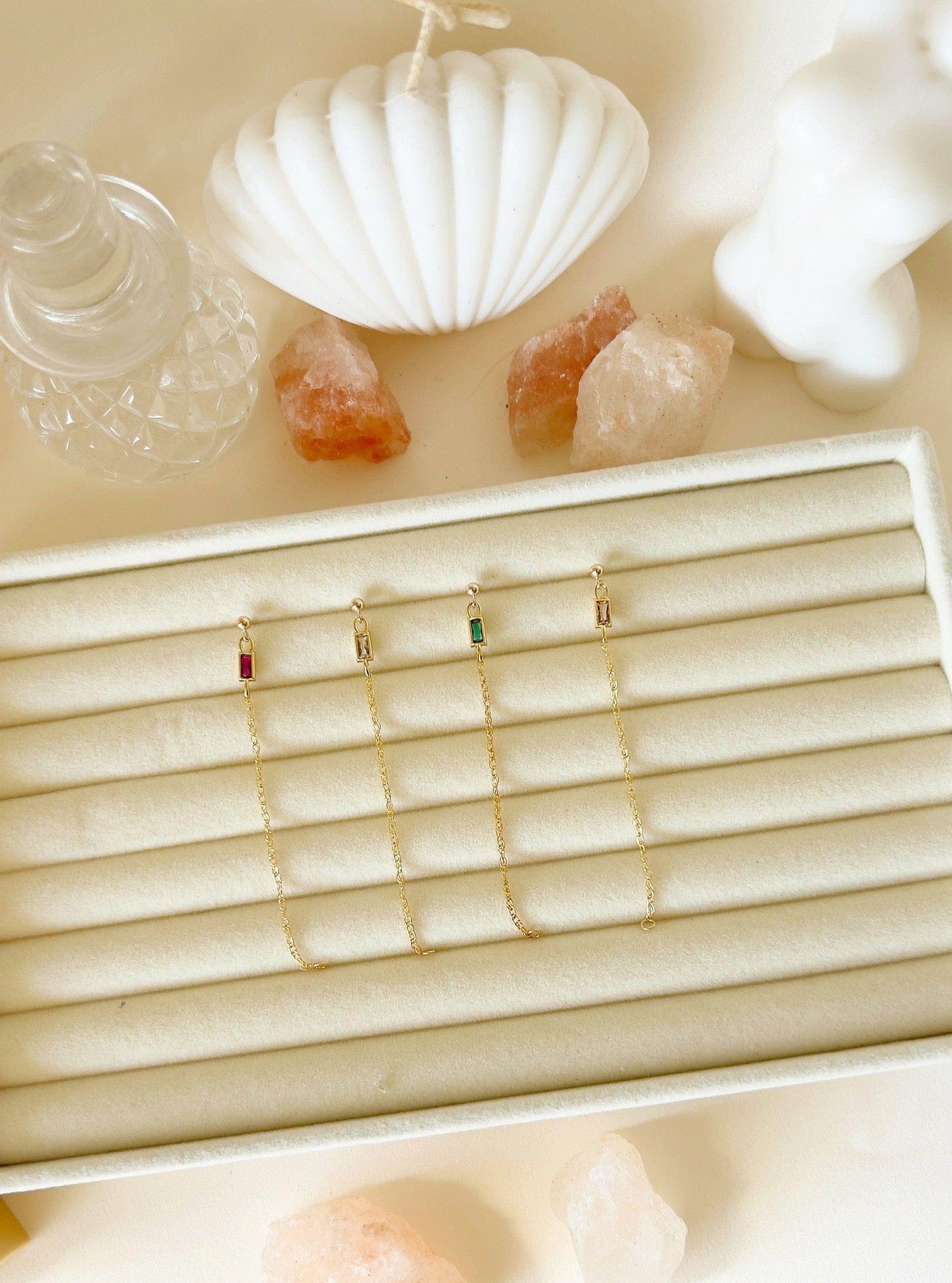 Vittoria Magenta Chain Stud