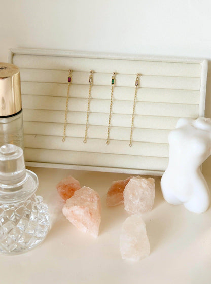 Vittoria Magenta Chain Stud