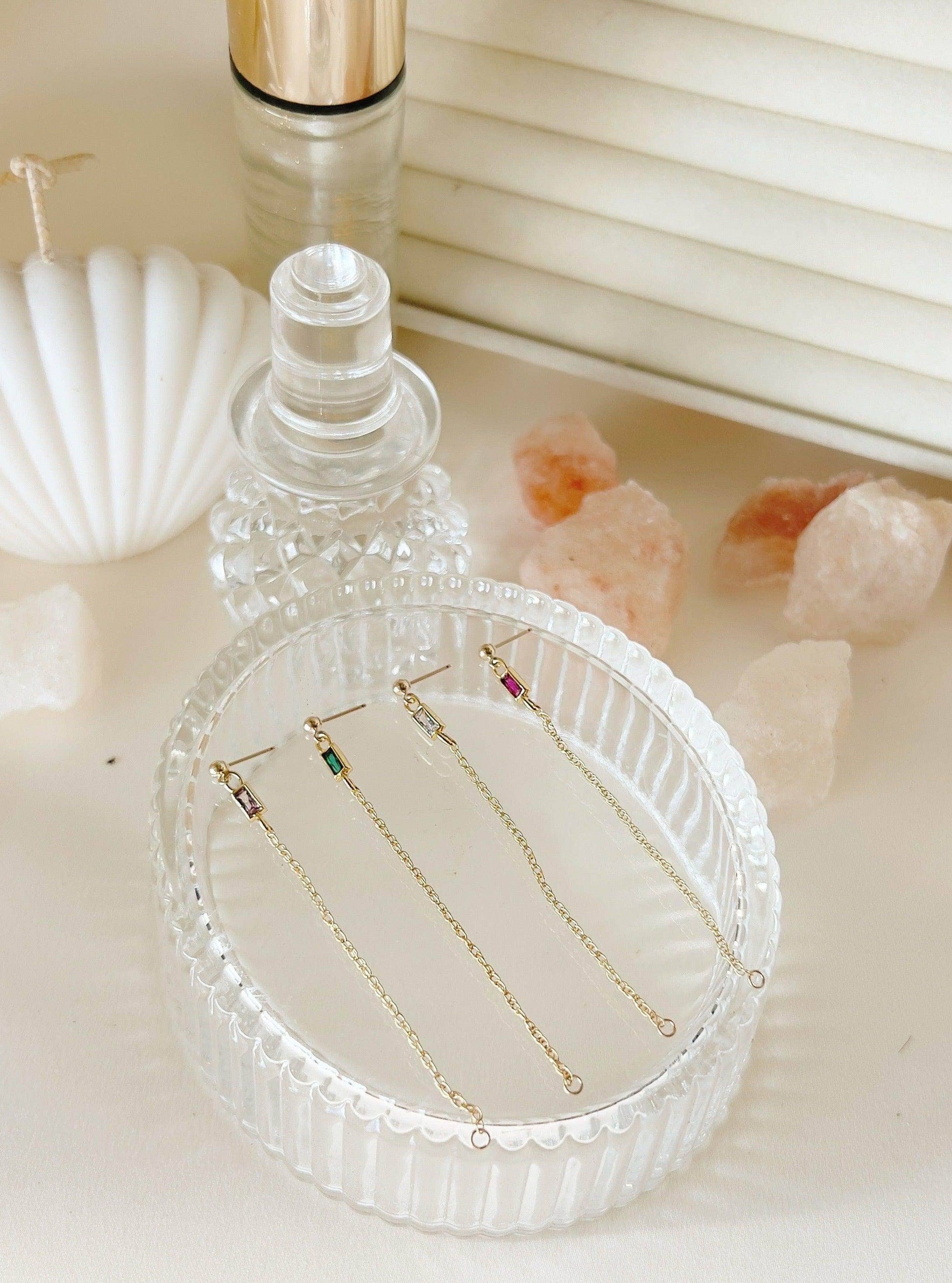 Vittoria Clear Chain Stud