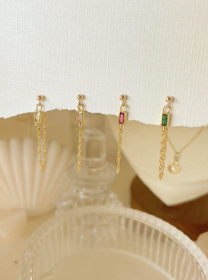 Vittoria Clear Chain Stud