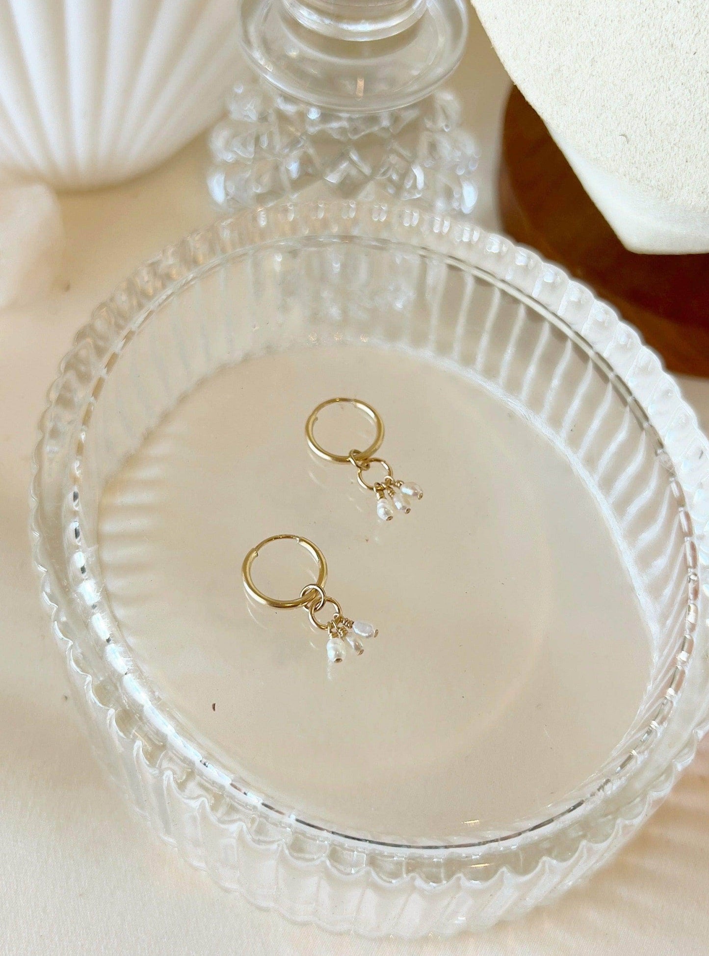 Martina Pearl Mini Hoop Earrings