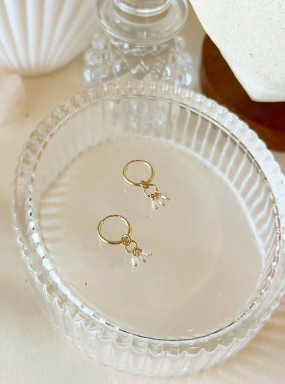 Martina Pearl Mini Hoop Earrings
