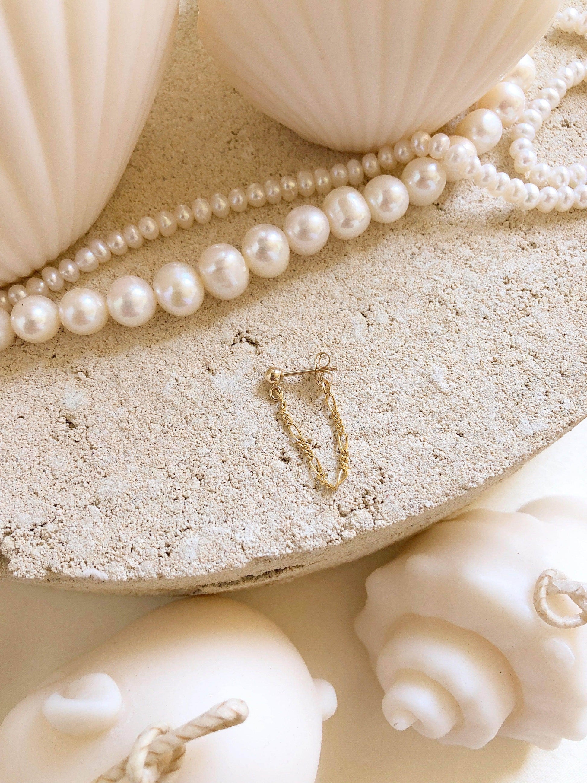 Nathalie Chained Single Ball Stud