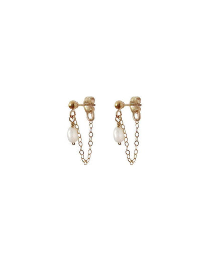Lillian Pearl Chain Studs