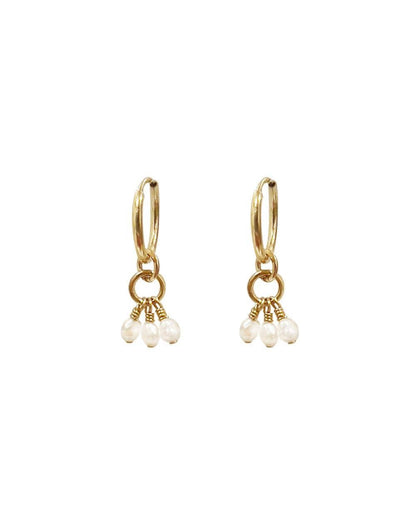 Martina Pearl Mini Hoop Earrings