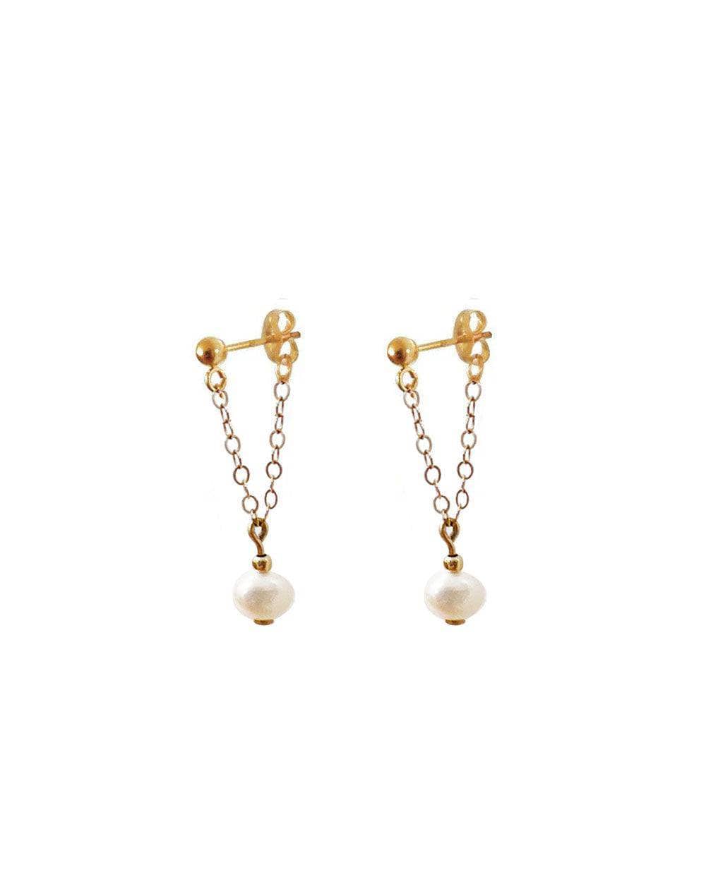 Tina Chained Peal Single Stud Earrings