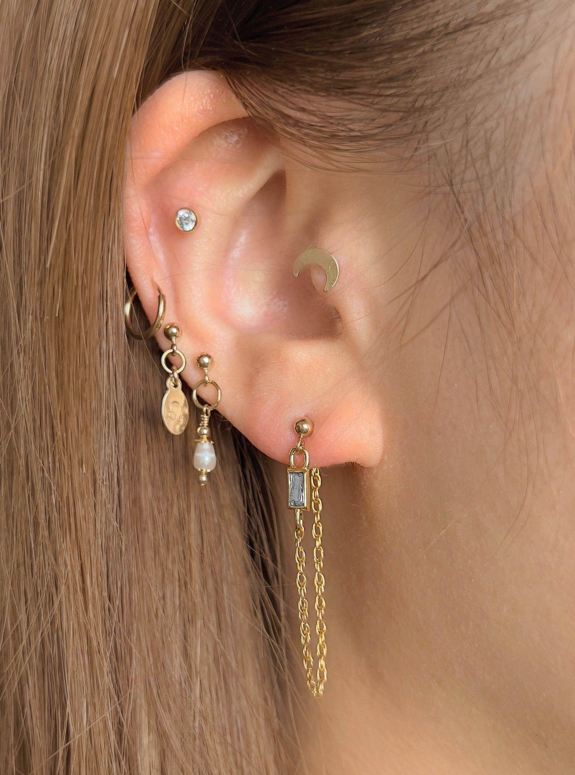 Vittoria Clear Chain Stud