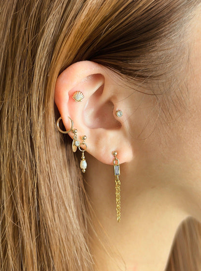 Vittoria Clear Chain Stud