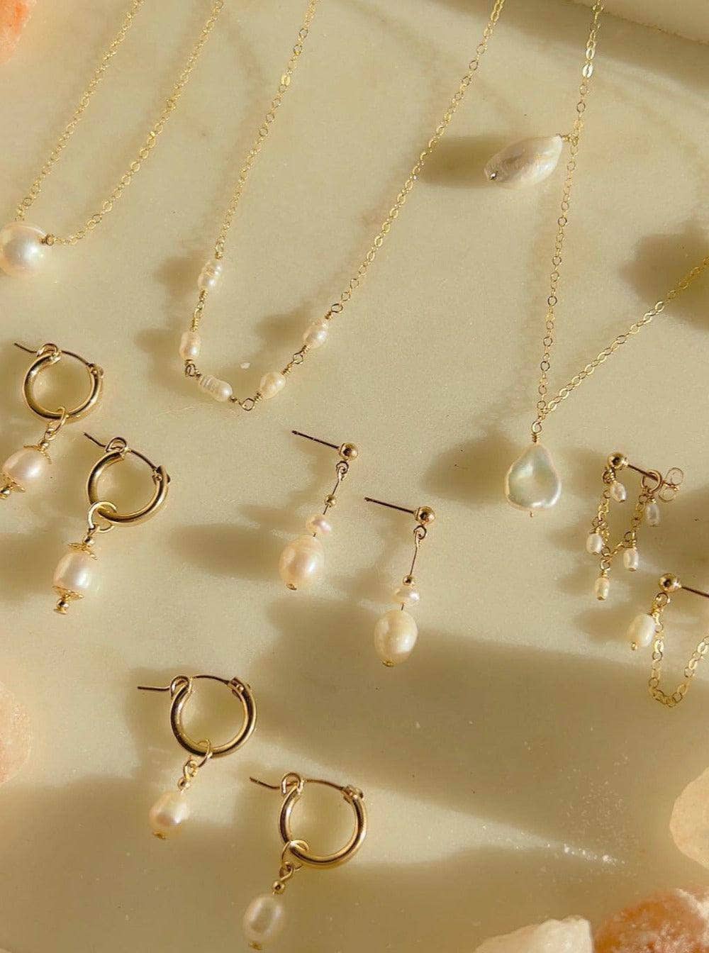 Clare Single Pearl Hoops