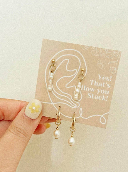 Clare Single Pearl Hoops