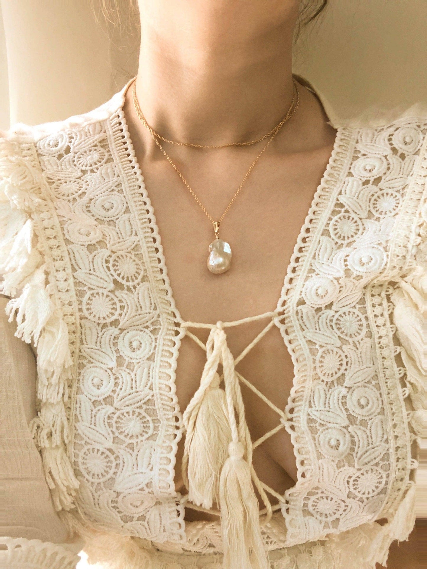 Hallie Baroque Pearl Necklaces