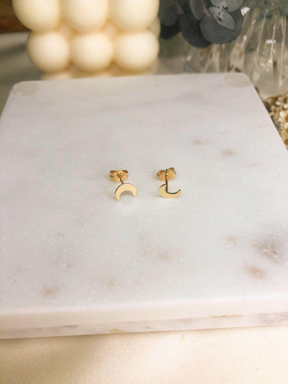 Luna Crescent Moon Studs