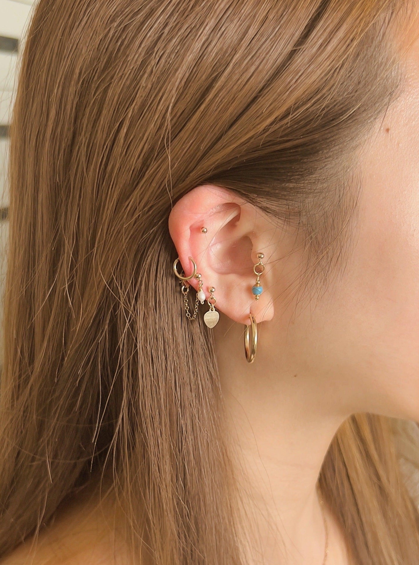 Mini Heart Ball Stud