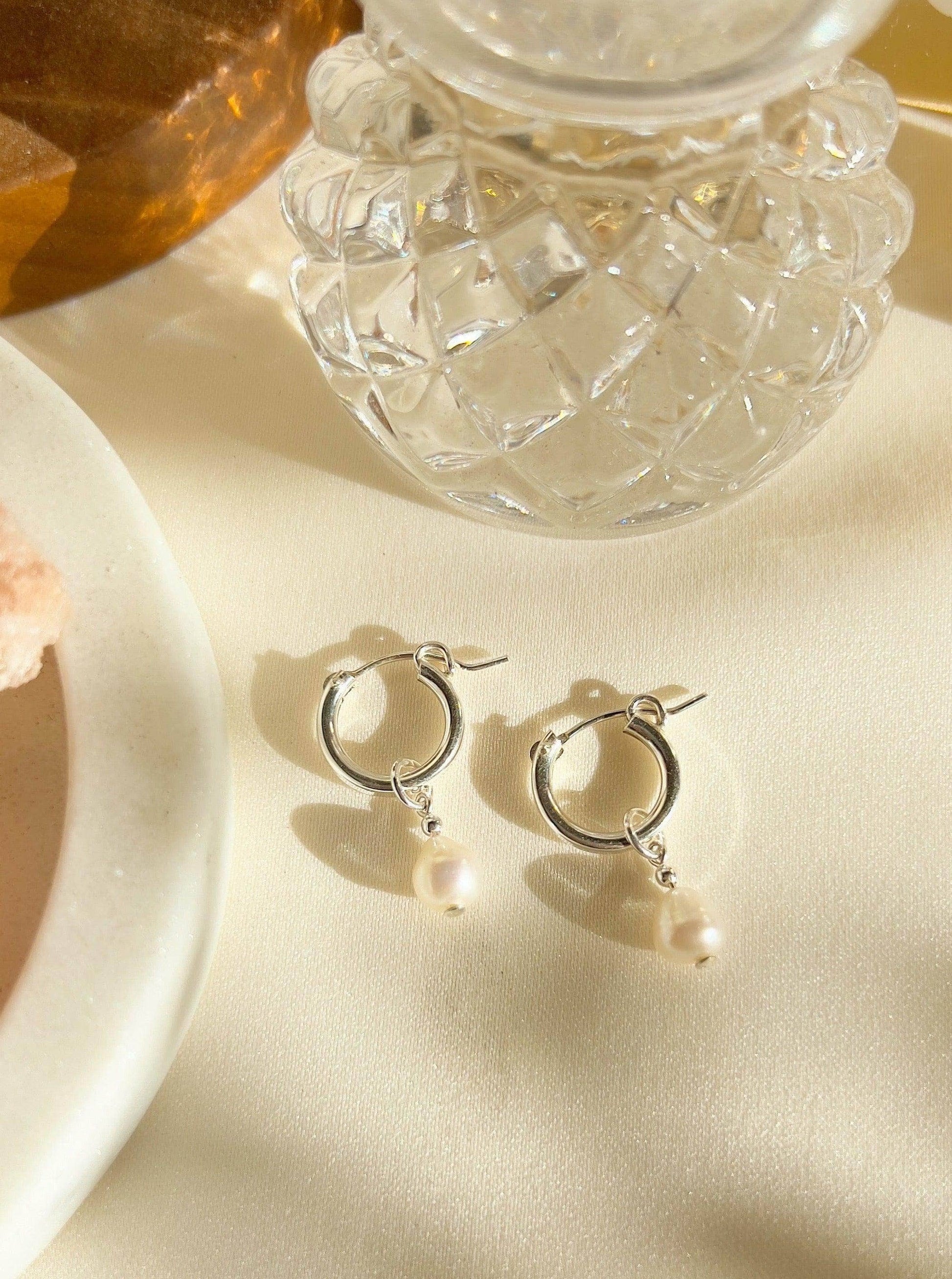 Clare Single Pearl Hoops