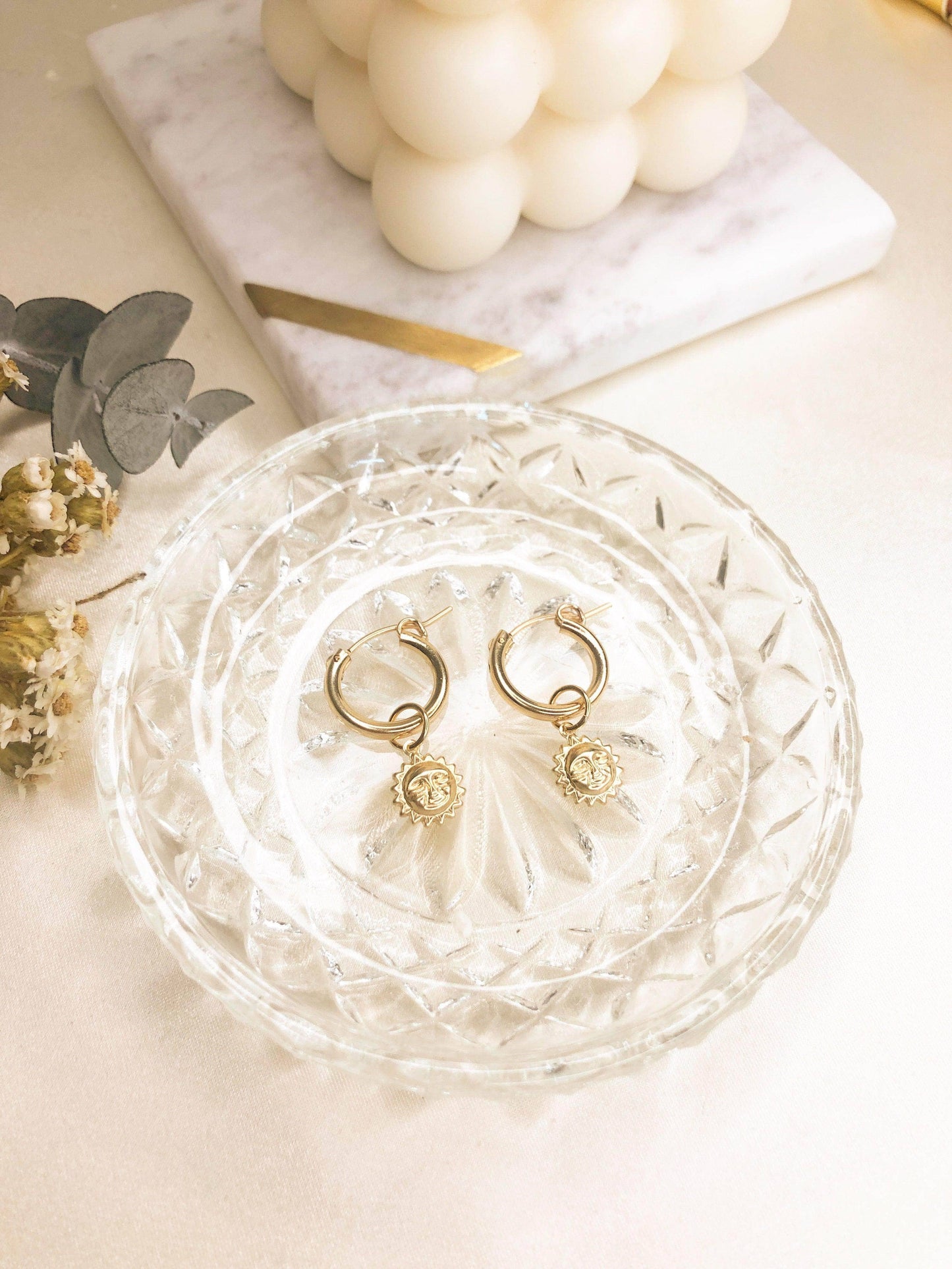 Luna Sun face Hoops
