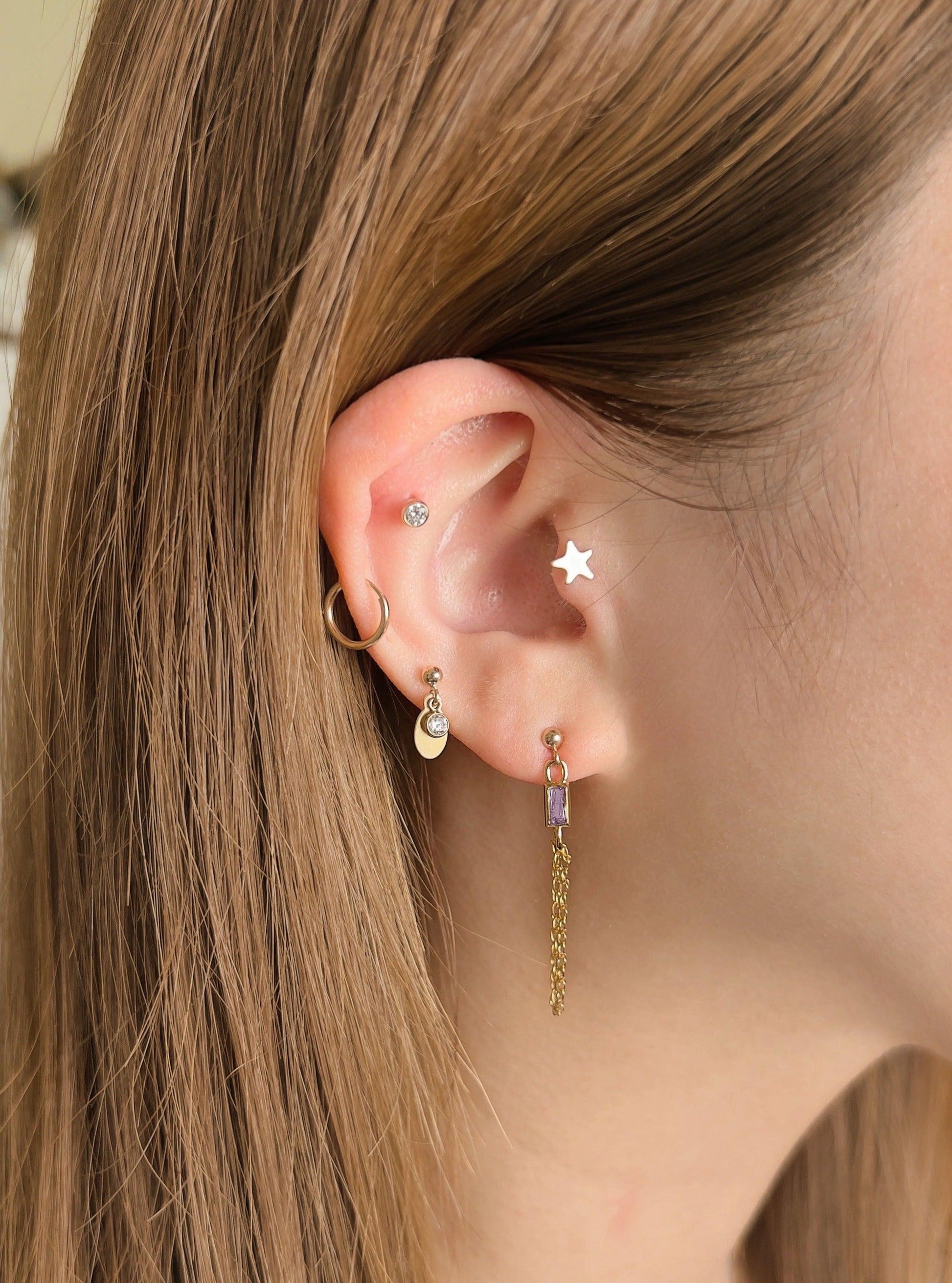 Vittoria Purple Chain Stud