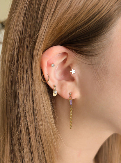 Vittoria Purple Chain Stud